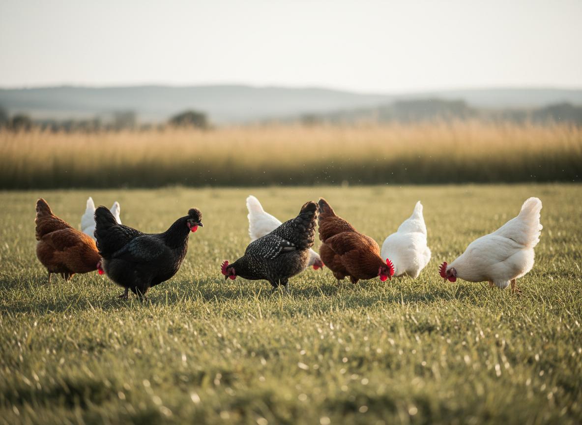Hühner auf der Weide